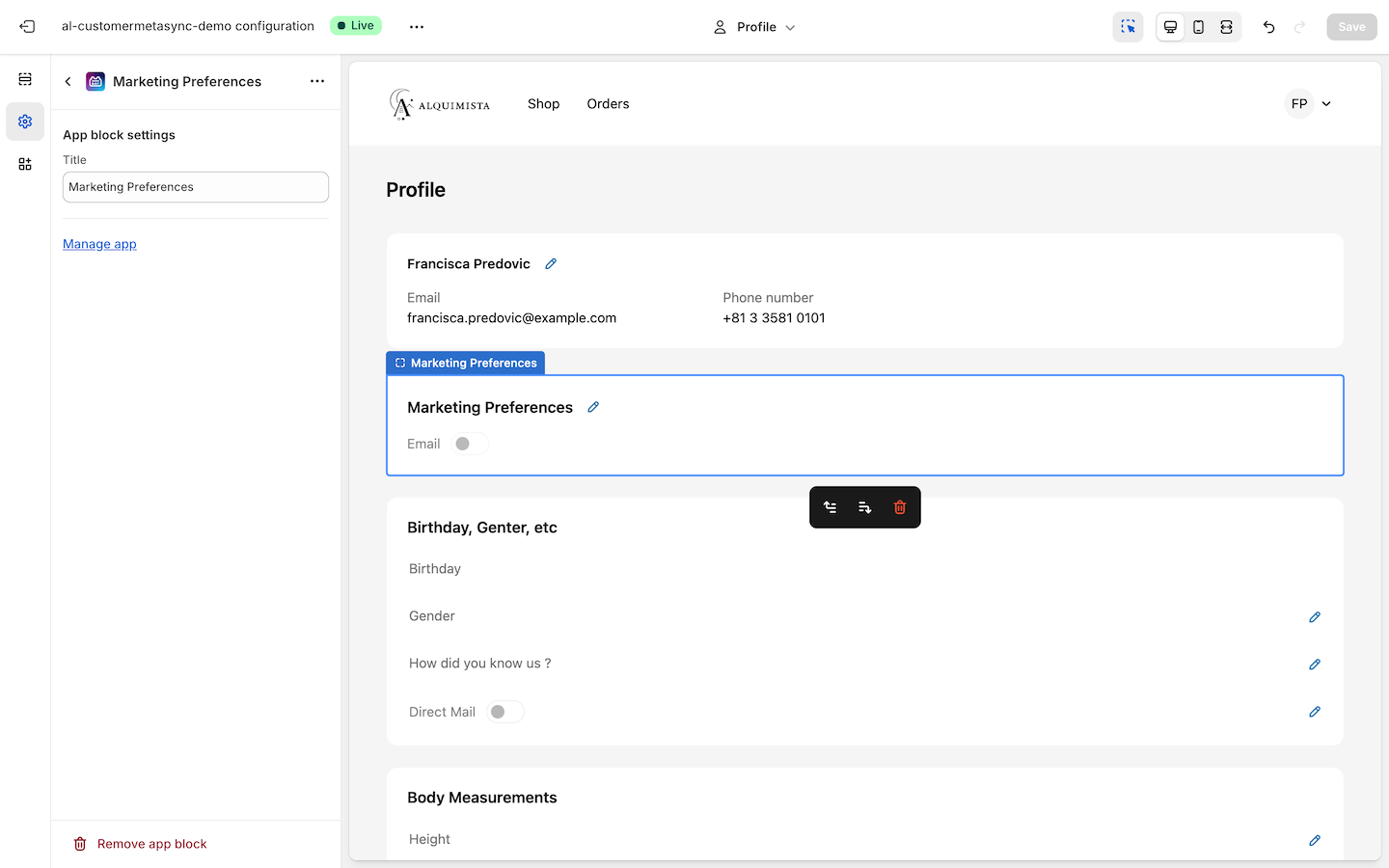 Email and SMS Preferences UI