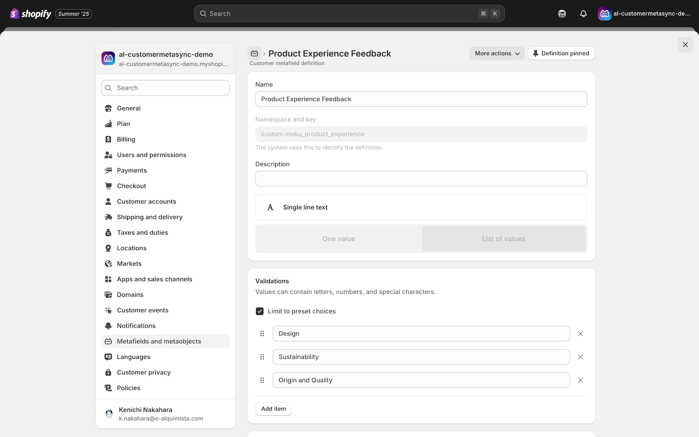 Feedback form example