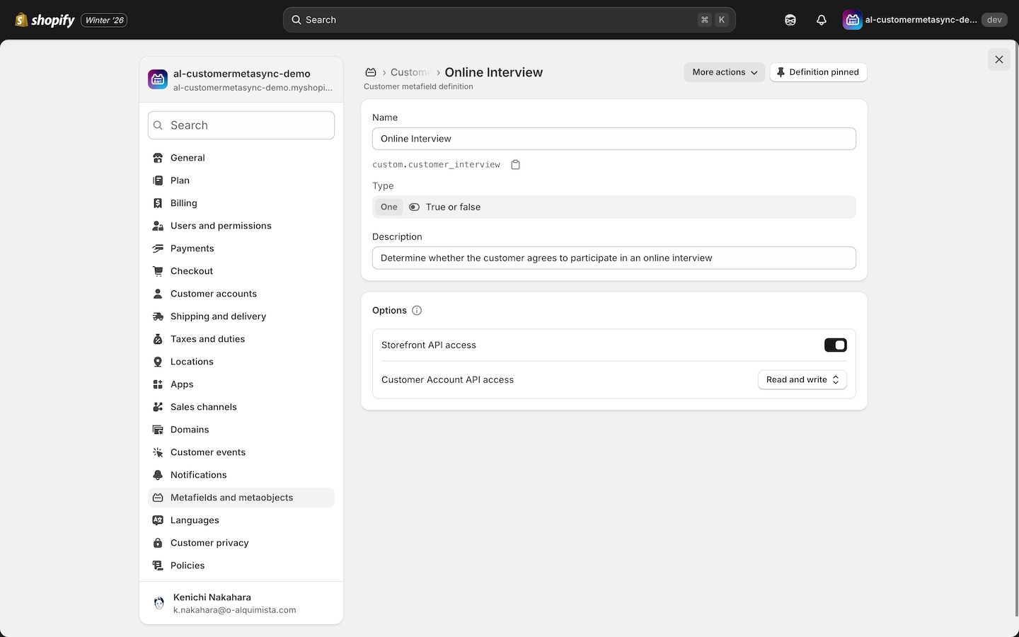 Toggle switch example