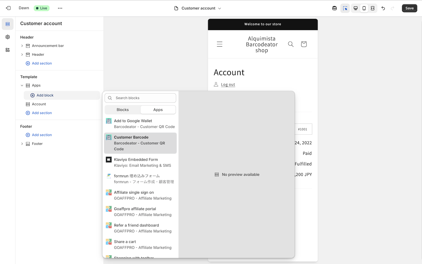 Add App Section
