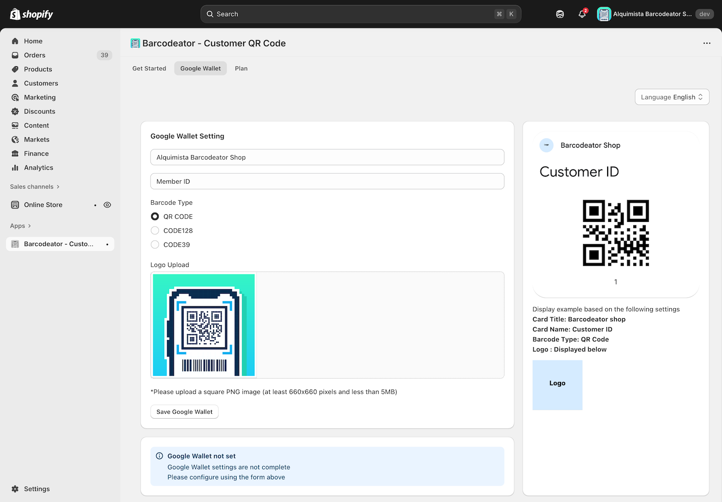 Filling Out Google Wallet Settings