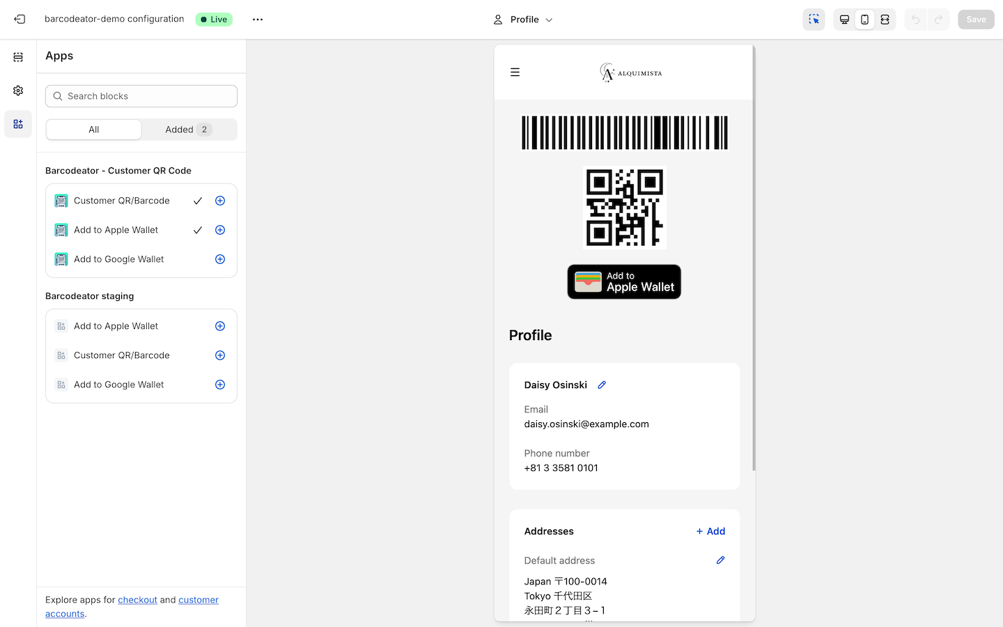 Recommended account example