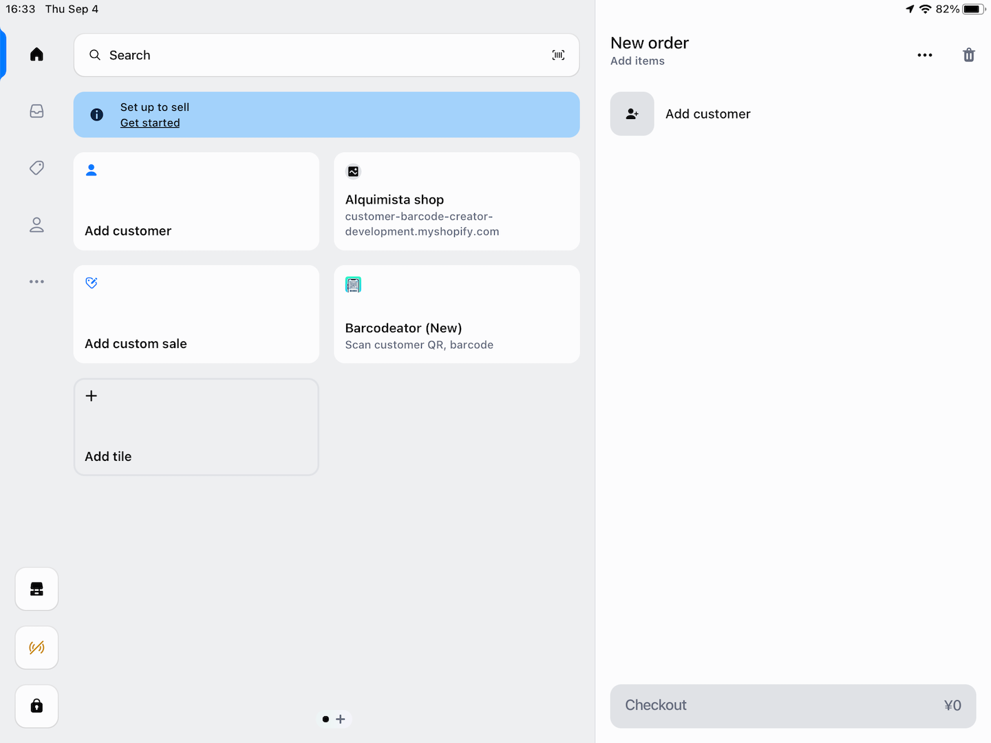 Barcodeator App Added in Shopify POS