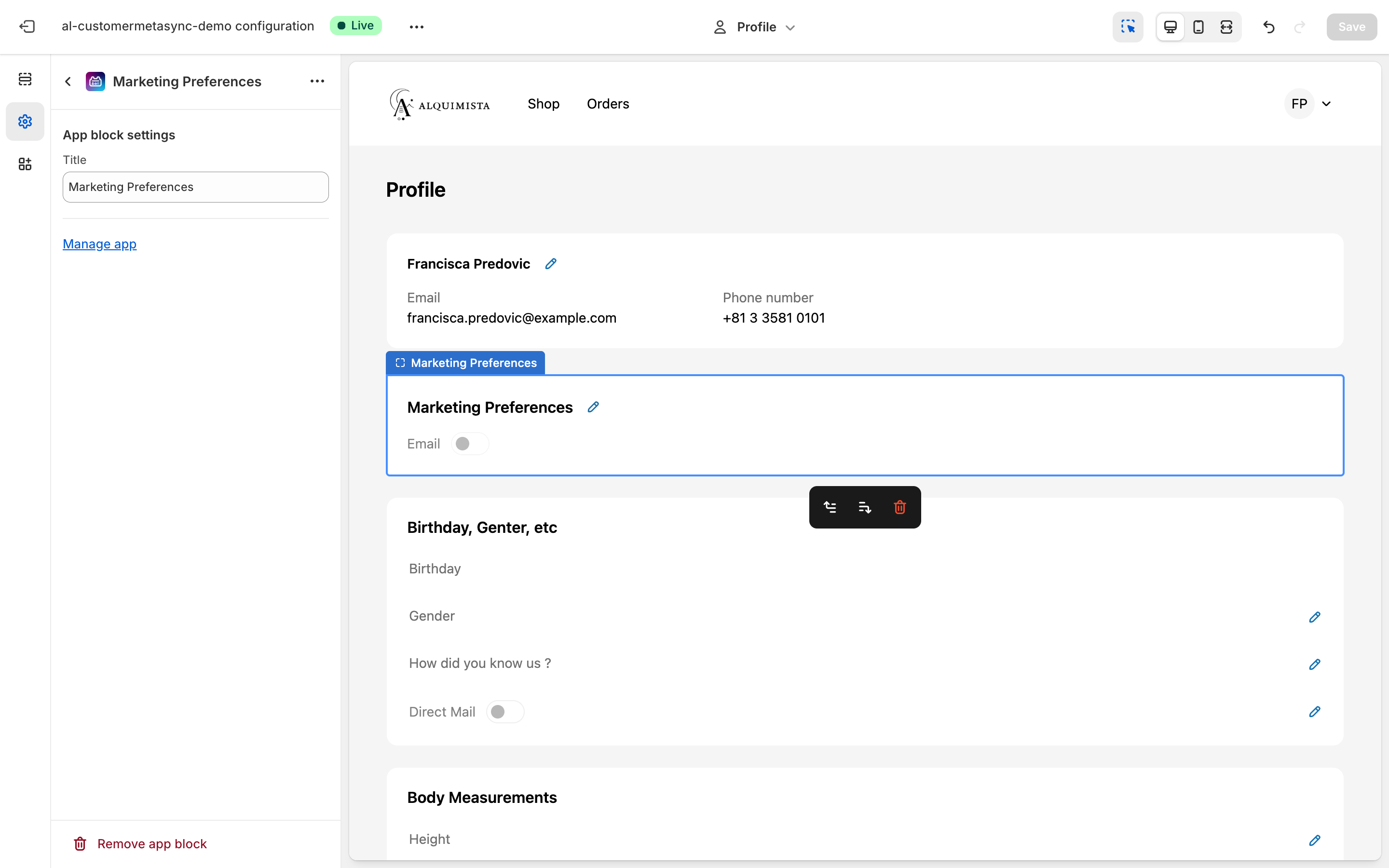 Inserting a Form into the Profile Page