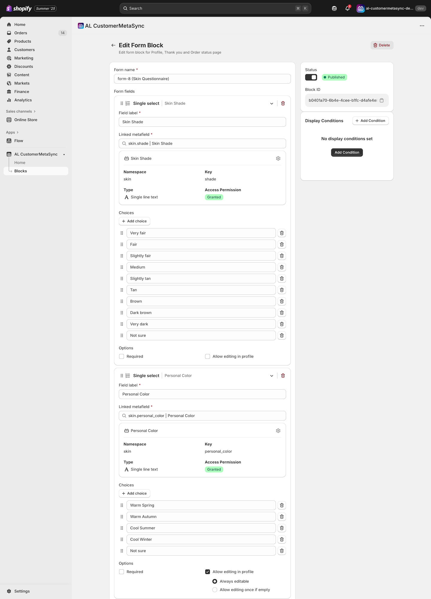Form block creation 1
