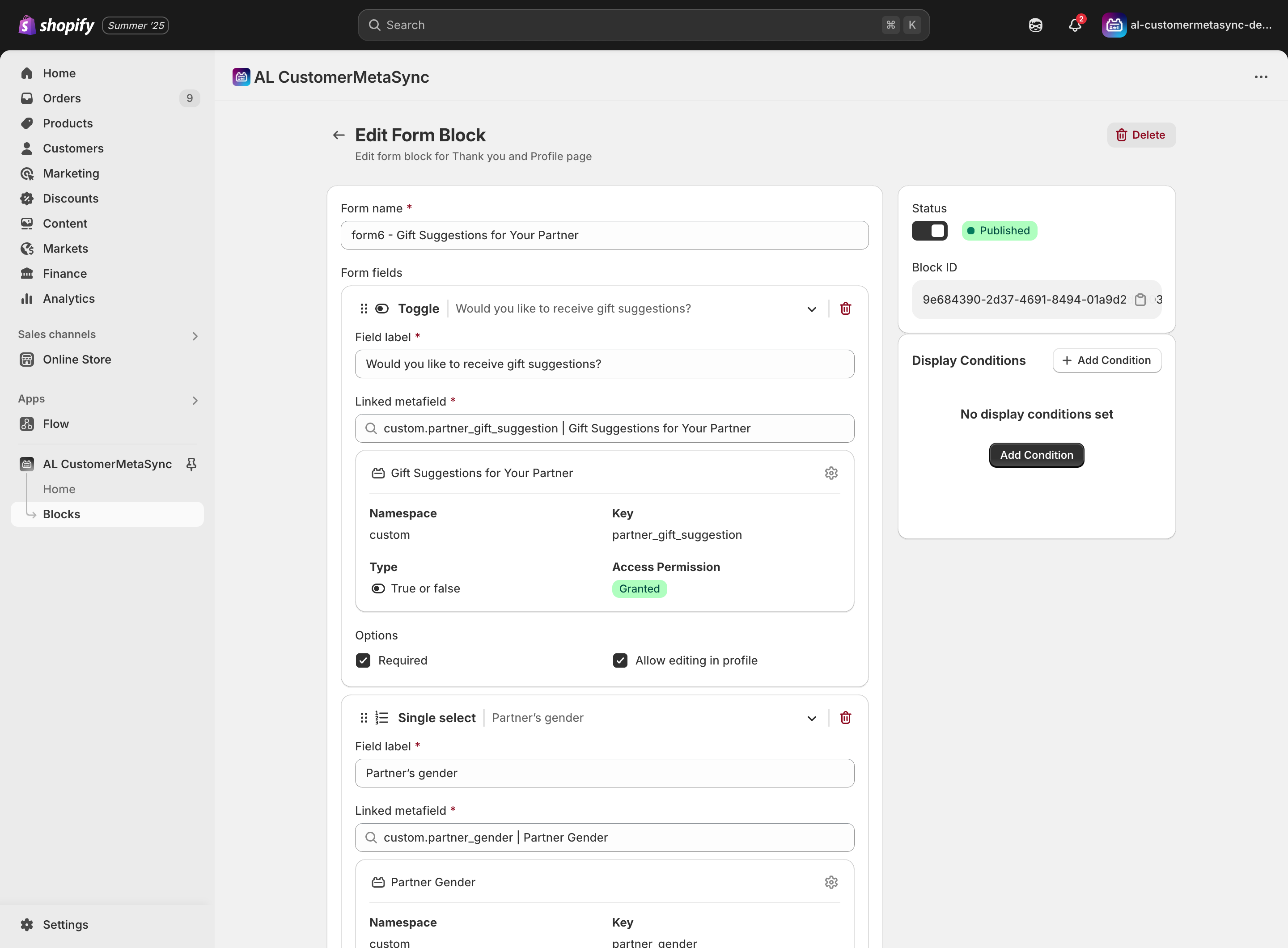 Create form block