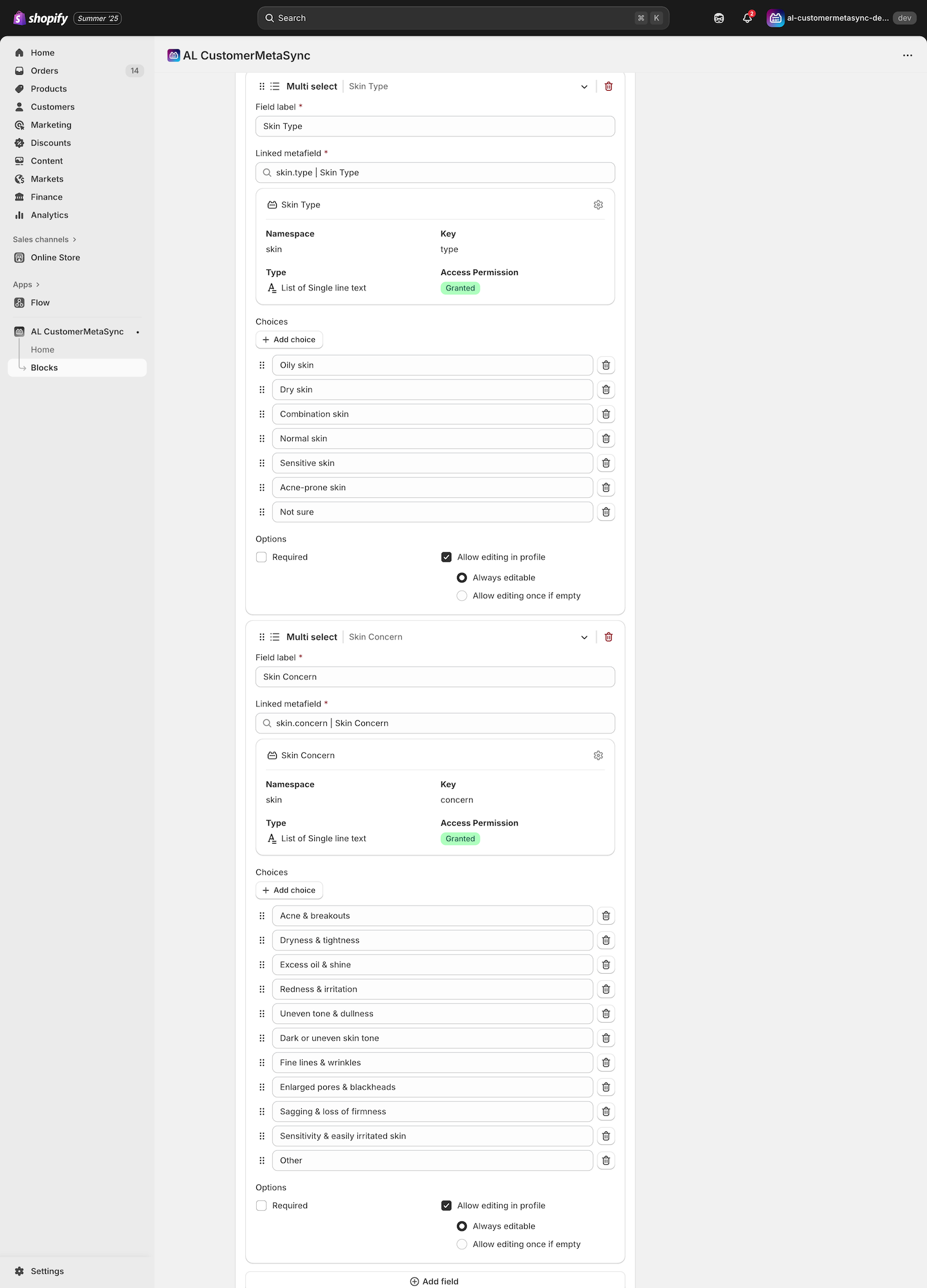 Form block creation 2