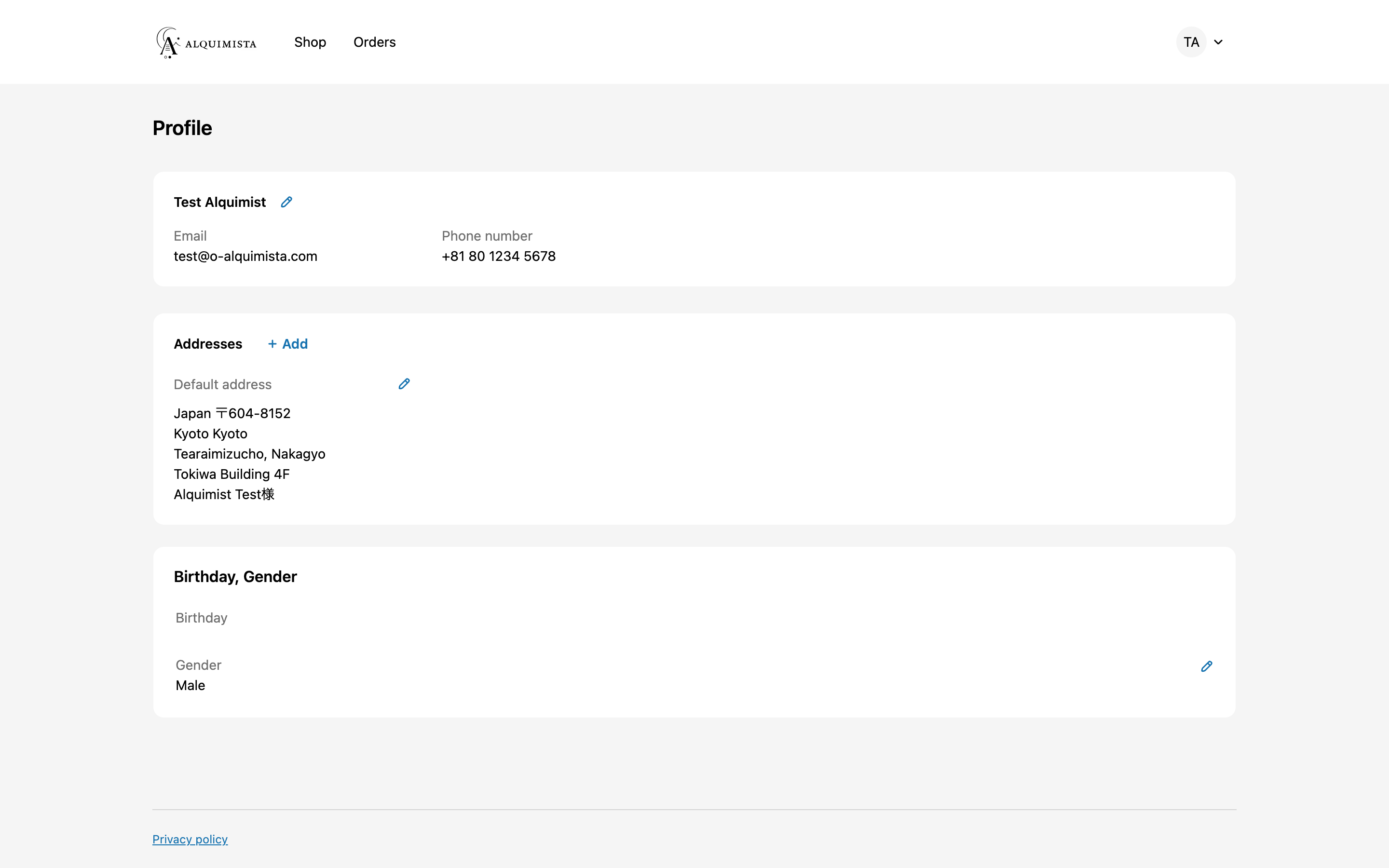 Insert form block to profile 2