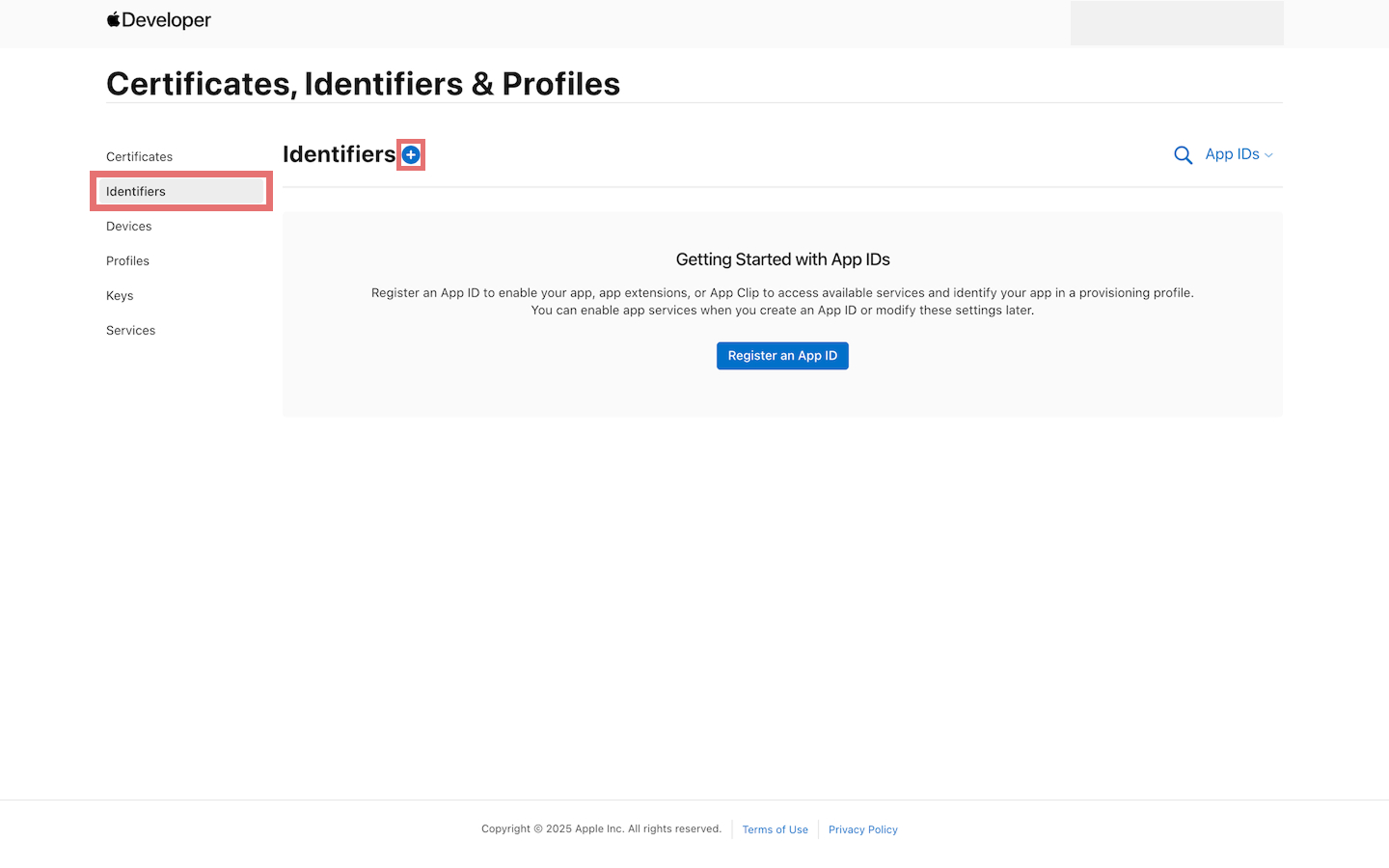 Register an App ID